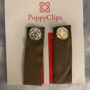 New Poppy Clips Brown with Gold Accent